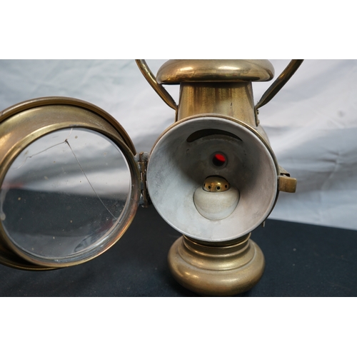 93 - Early 20th Century Brass Car Lamp by Duccelier