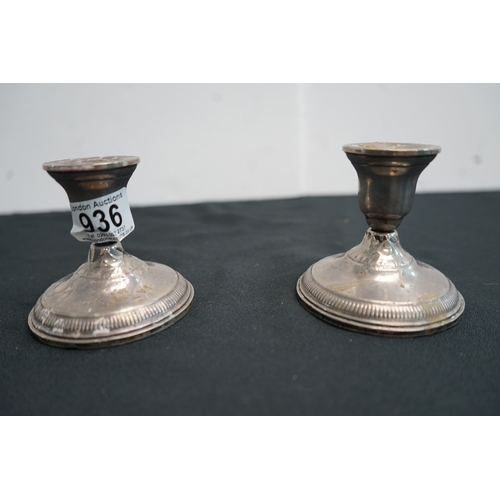 936 - Pair of Weighted Sterling Silver Candlesticks