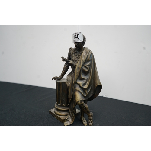 940 - 30cm Bronze Figure Previously of a Clock Set