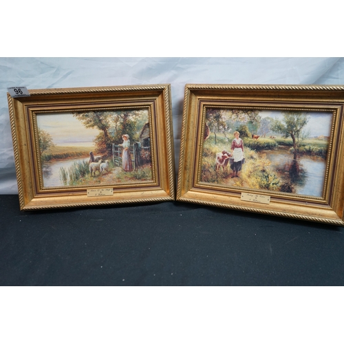 96 - Pair of Framed Reproduction Oil Paintings