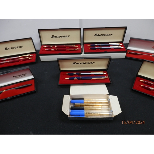 1236 - Good lot of Ballograph pens to include one box of refills