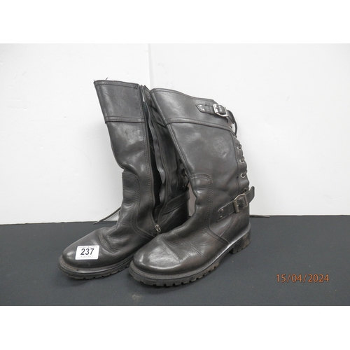 1237 - Womens Leather side zip up and rear lace up Harley Davidson boots UK size:7.5