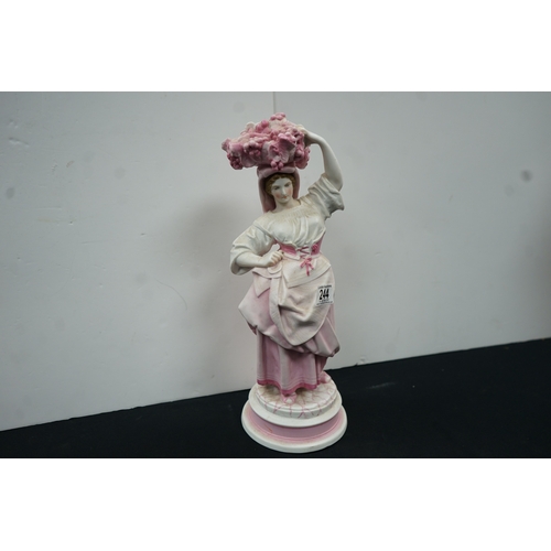 1244 - Antique lady figurine H:40cm