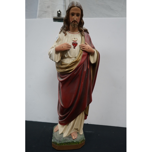 1245 - Sacred Heart statue H:60cm