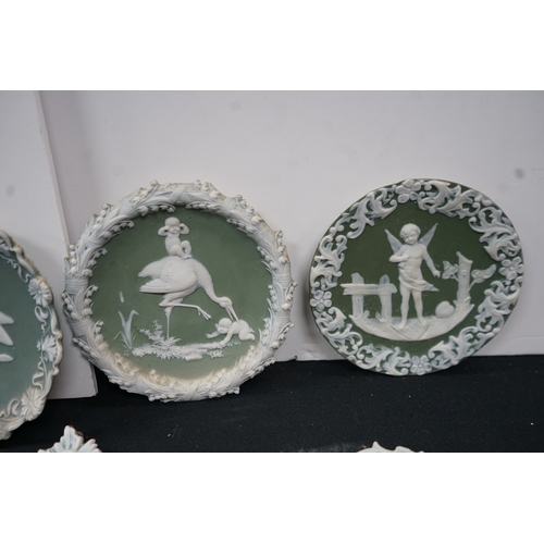 1248 - Collection of Jasperware plaques