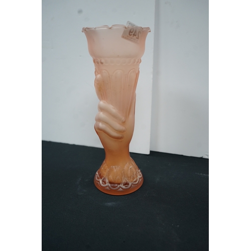 1249 - Art Noveau Glass vase H:30cm