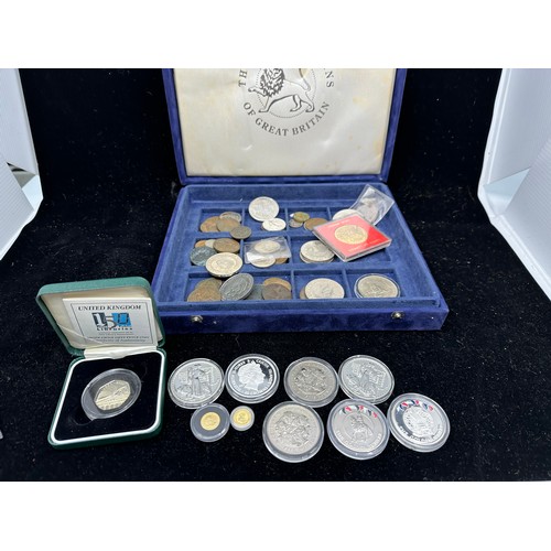 221 - Good Collection of Coins to include Silver proof Examples, 1 OZ Silver Coins, Two 1/28th Ounce .999 ... 