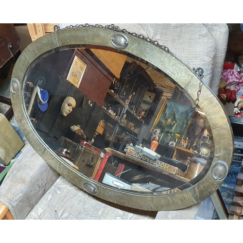 203 - Vintage large arts and crafts mirror