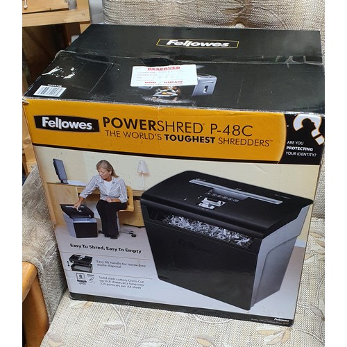 210 - Boxed and unused Fellowes Powershred paper shredder