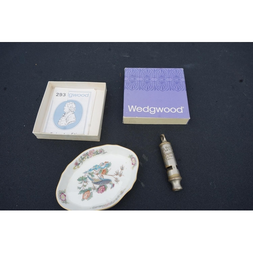 1282 - Old J Hudson Whistle and a Wedgwood Pin Dish