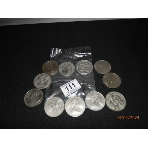 111 - 3 Five Pound Coins and other Various Crowns etc