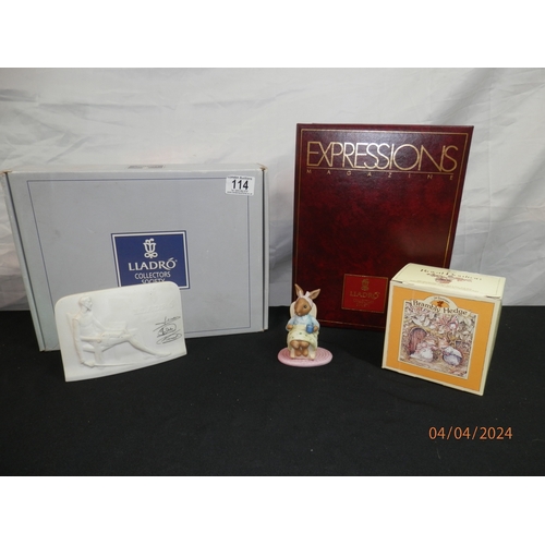 114 - Lladros Collectors Society Binder and a Signed Lladro Plaque