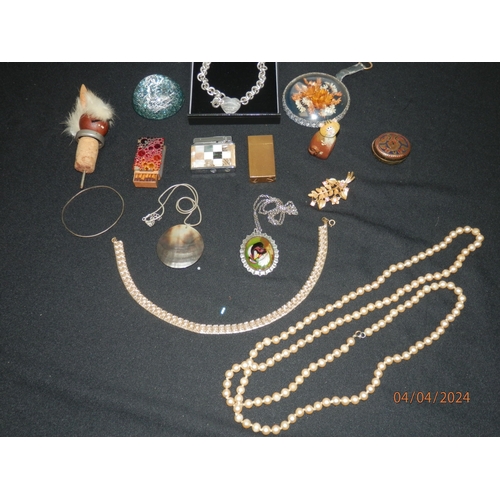 116 - Good Lot of Curios incl. Jewellery, Lighters etc