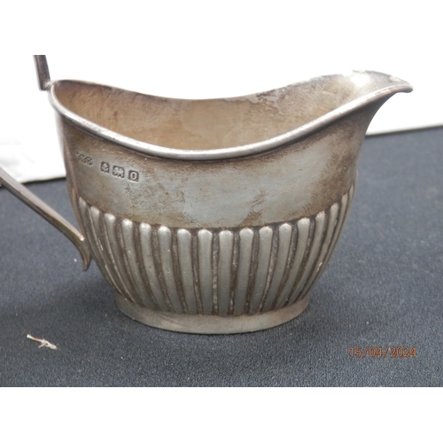 1226 - Hallmarked Silver Teapot, Milk and Sugar Birmingham 1938 Weight 590g