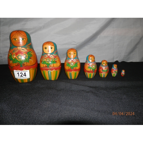 124 - Set of Vintage Russian Dolls