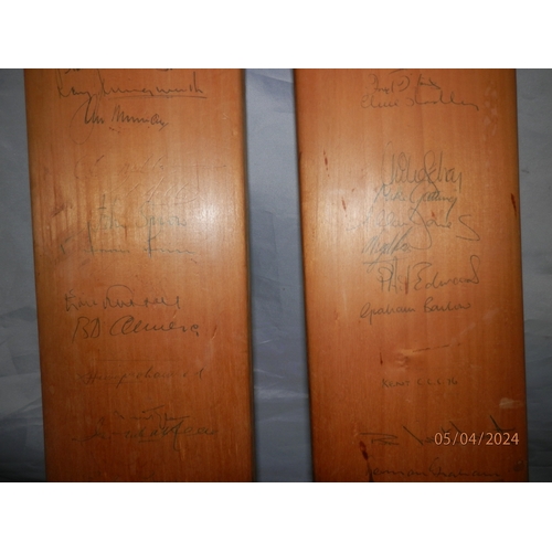 222 - Two Autographed Cricket Bats