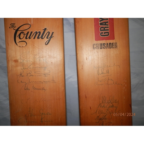 222 - Two Autographed Cricket Bats