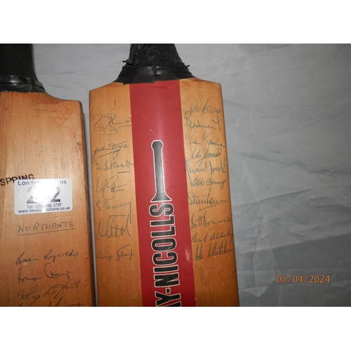 222 - Two Autographed Cricket Bats