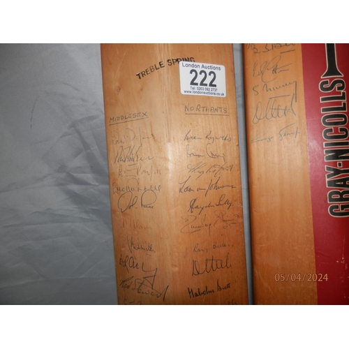 222 - Two Autographed Cricket Bats