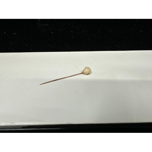 1G - Victorian Tests as 9ct Gold Heart Shaped Opal Stick Pin