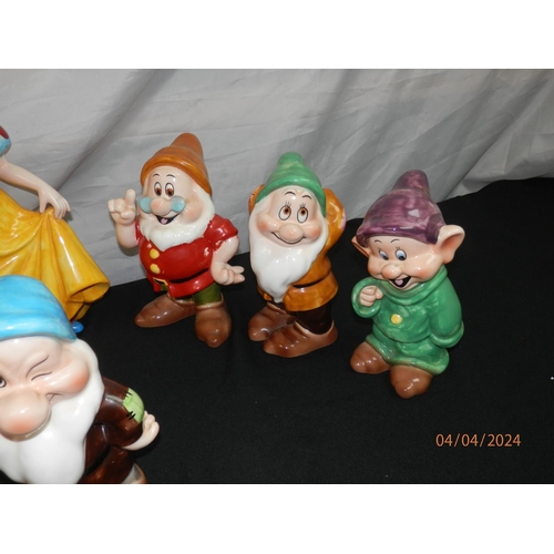 123 - A set of Disney Japan Snow White and the Seven Dwarfs figures