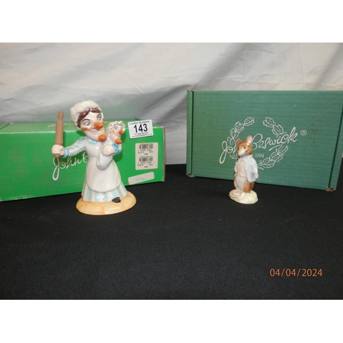 143 - Boxed Beswick Figurines: Judy and Beatrix Potter 