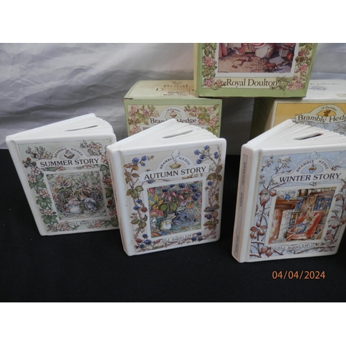 144 - 3 Boxed Pieces of Royal Doulton Brambly Hedge Money Boxes