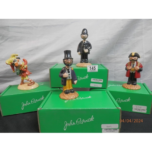 145 - 4 Boxed Ltd Edition Beswick Figurines: Windy Miller, The Mayor, Doctor Mopp & PC McGarry