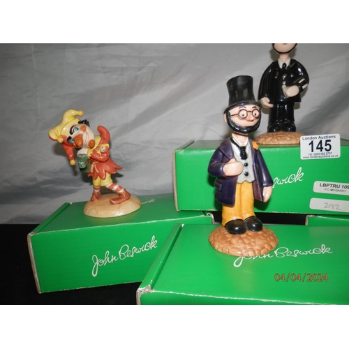 145 - 4 Boxed Ltd Edition Beswick Figurines: Windy Miller, The Mayor, Doctor Mopp & PC McGarry