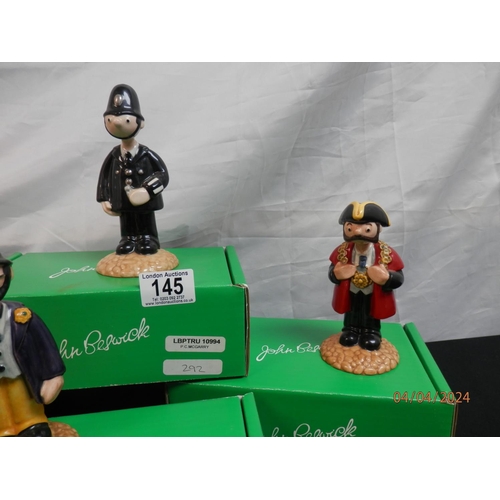 145 - 4 Boxed Ltd Edition Beswick Figurines: Windy Miller, The Mayor, Doctor Mopp & PC McGarry