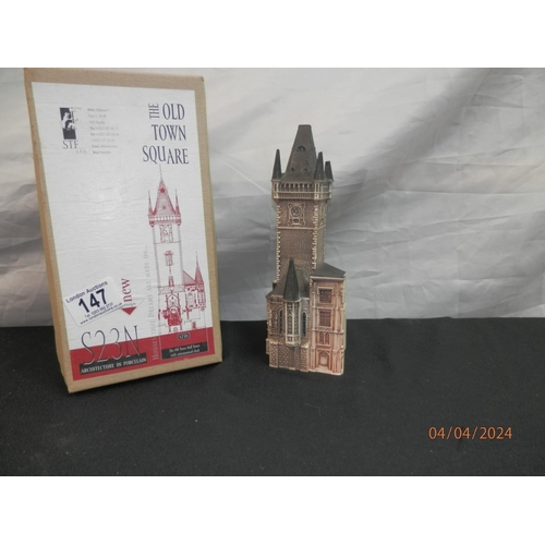 147 - Mint and Boxed Old Town Tower with Astronomical Clock