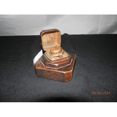 157 - Antique Wooden Ink Well