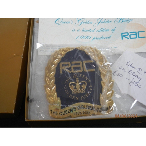 165 - Limited Edition RAC Golden Jubilee Car Badge