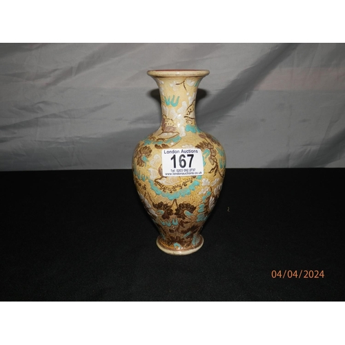 167 - Doulton Lambeth Enamelled Vase (20cm)