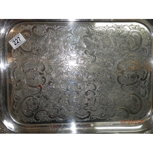 227 - Large 60cm Silver Plated Tray