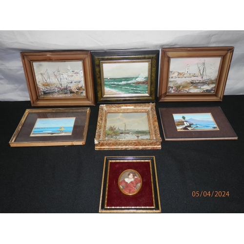 230 - Lot of Assorted Miniature Paintings, Prints etc