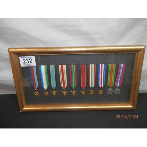 232 - Framed Miniature Medal Set