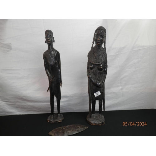 235 - Pair of Tribal African Figures 62cm