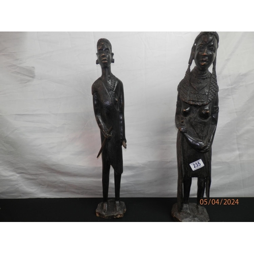 235 - Pair of Tribal African Figures 62cm