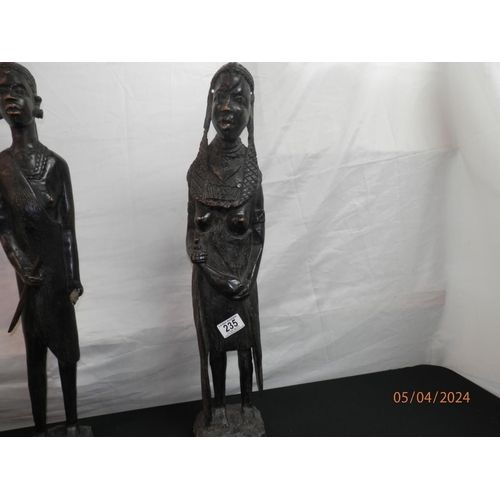 235 - Pair of Tribal African Figures 62cm