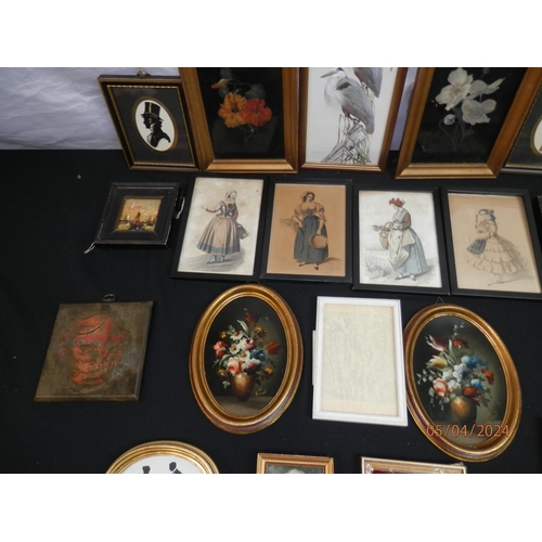 236 - Lot of Various Miniature Paintings, Silhouettes etc