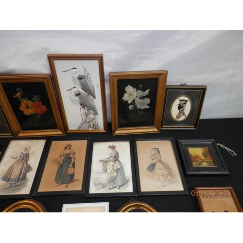 236 - Lot of Various Miniature Paintings, Silhouettes etc