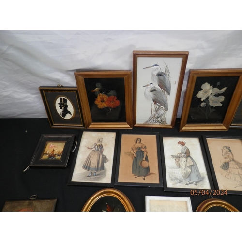 236 - Lot of Various Miniature Paintings, Silhouettes etc