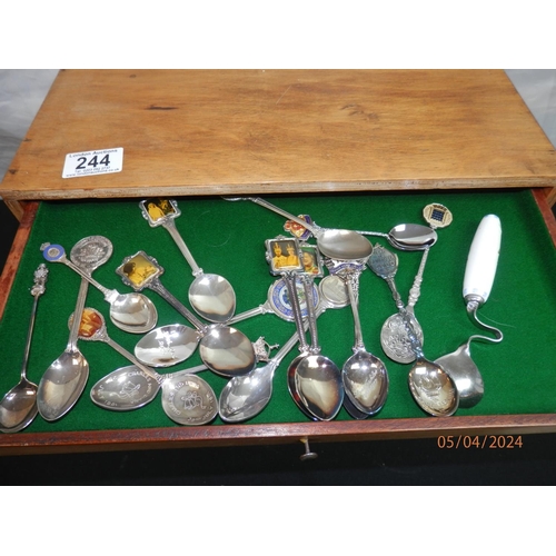 244 - Good Collection of Tea Spoons to Include Silver, Silver Plate and White Metal examples in a Set of C... 