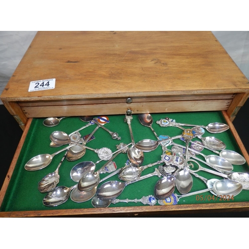 244 - Good Collection of Tea Spoons to Include Silver, Silver Plate and White Metal examples in a Set of C... 