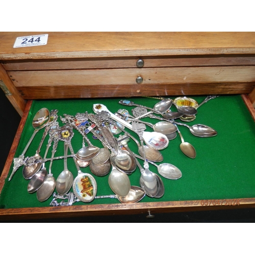 244 - Good Collection of Tea Spoons to Include Silver, Silver Plate and White Metal examples in a Set of C... 