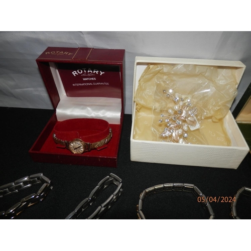 253 - Ladies Boxed Rotary Wrist Watch and other various Jewellery