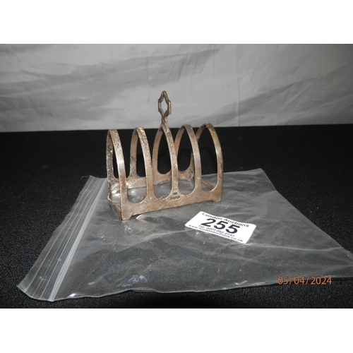 255 - Hallmarked Silver Toast Rack 52g