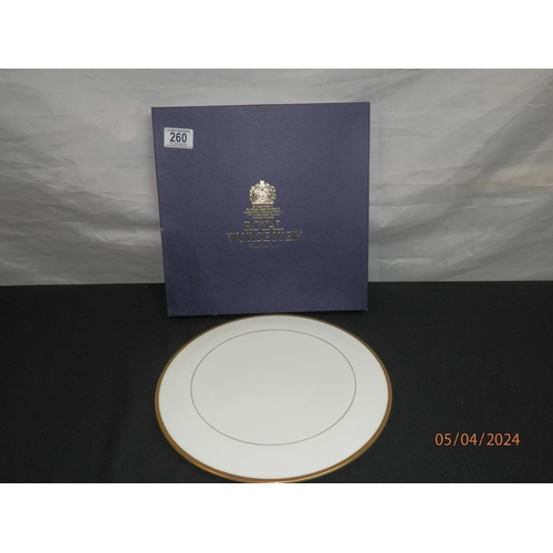 260 - Unused Boxed Royal Worcester Cake Plate