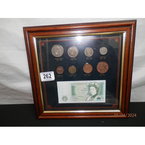 262 - Framed Coin Set and a Coin Collection in an Album